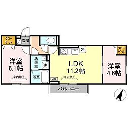 セン・ラークヒルズ 2LDKの間取図画像