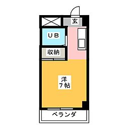 丸興マンション ワンルームの間取図画像