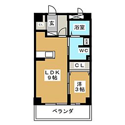 スプランドゥール 1LDKの間取図画像