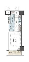ラグゼナ平塚 1Kの間取図画像