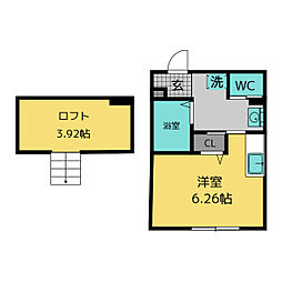 サウスコート2 ワンルームの間取図画像