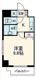 Y&H平塚 1Kの間取図画像