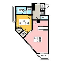 ｃｏｎｆｏｒ鴨宮 2階1LDKの間取り