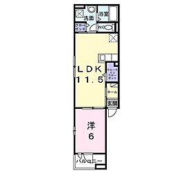 プレールシュメゾン 3階1LDKの間取り