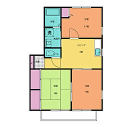 ハイツ丸久A 3DKの間取図画像