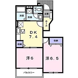 アルス開成A 2DKの間取図画像