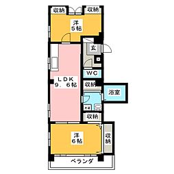 保高ビル 2LDKの間取図画像