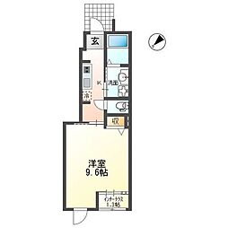 プラウド仙石原 1Kの間取図画像