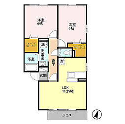 プレミアムコート 2LDKの間取図画像
