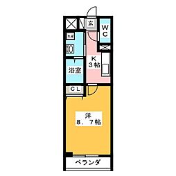 メゾン・ド・シルキー 1Kの間取図画像