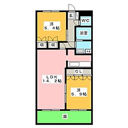 レジーナ 2LDKの間取図画像