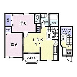 パルテール 2LDKの間取図画像