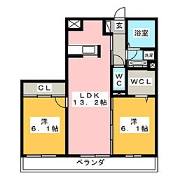 STANDBYME 2LDKの間取図画像