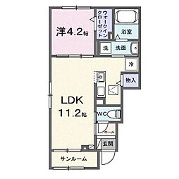 キャンディー・ココ 1LDKの間取図画像