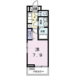 メゾン・ド・グローリー 1Kの間取図画像