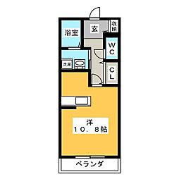 シェーネスベルク ワンルームの間取図画像