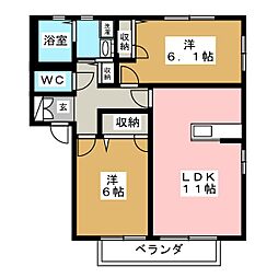 フェリセス1 2LDKの間取図画像