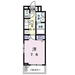 池田ハイツB 1Kの間取図画像