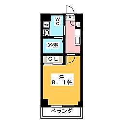 S-FORT小田原栄町 1Kの間取図画像