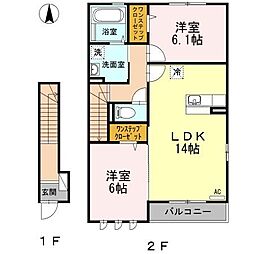 ファミールB 2LDKの間取図画像