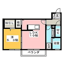 エルエスワイ47 1LDKの間取図画像
