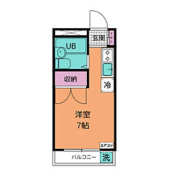 シャトル小林 1階ワンルームの間取り