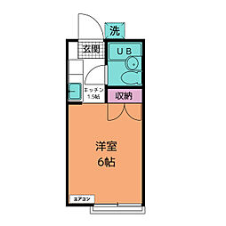 ファイブコーポ中町 2階1Kの間取り