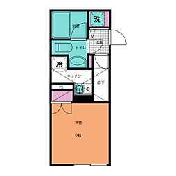 スマートヴィラ　ウノモリ 2階1Kの間取り