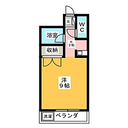 第2山美ビル 3階ワンルームの間取り