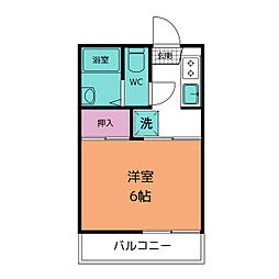 シャトル森野 1階1Kの間取り