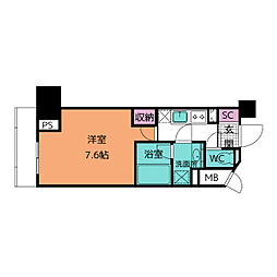 ＢＰＲレジデンス町田（旧プリモレガーロ町田） 14階1Kの間取り