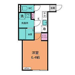 カインドネス町田II 3階1Kの間取り