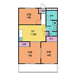 メゾンプラザ 2階3DKの間取り