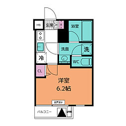 GENOVIA町田 1階1Kの間取り