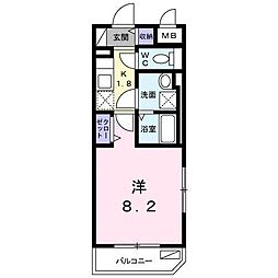 スタールミエールワッフル 1Kの間取図画像