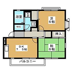 グレイス・プラザ1 2DKの間取図画像