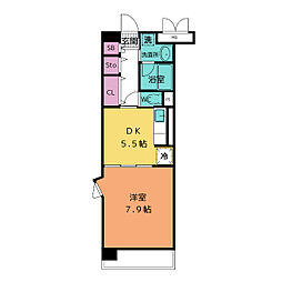 シャンゼリゼ高根 1DKの間取図画像