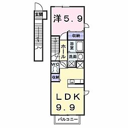 ベルセレーノA 1LDKの間取図画像