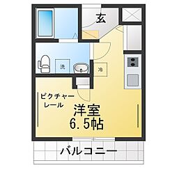ベルストーク-1 ワンルームの間取図画像
