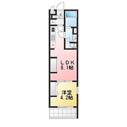 リブリ・フェリス鹿島 1LDKの間取図画像