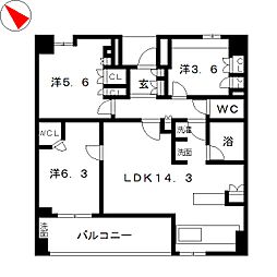KDXレジデンス町田 2LDKの間取図画像