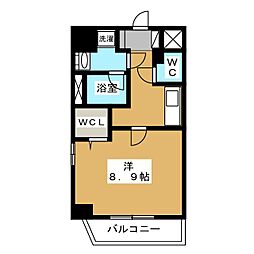 BiancoNeroマチダ 1Kの間取図画像