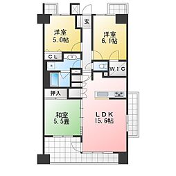 ランドシティ玉川学園ロイヤルテラス 3LDKの間取図画像