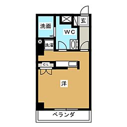 共栄町田ビル 1Kの間取図画像