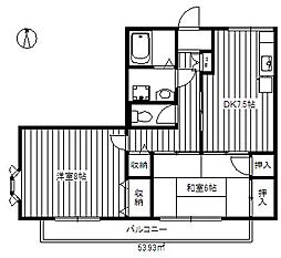 メゾンエスポワール 1階2DKの間取り