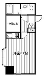 リビナ奥村ドゥー(2) ワンルームの間取図画像