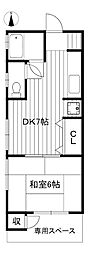 小竹マンション 1DKの間取図画像