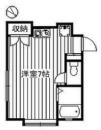 メゾンドシャルマン ワンルームの間取図画像