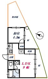 ファントリアン 1階1LDKの間取り