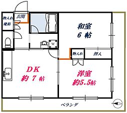 間取図画像 2DK